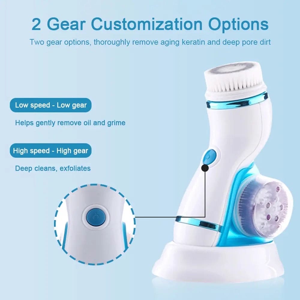 4 in 1 Electric Facial Cleanser, 360 Skin Pore Cleaner Face Massager, Ultrasonic USB Rechargeable Electric Facial Cleansing Device, Beauty Instrument Face Massager, Skin Care Massage Wash Brush, Multifunctional Electric Face Washing Instrument 4 in 1 Electric Facial Cleanser, 360 Skin Pore Cleaner Face Massager, Ultrasonic USB Rechargeable Electric Facial Cleansing Device, Beauty Instrument Face Massager, Skin Care Massage Wash Brush, Multifunctional Electric Face Washing Instrument